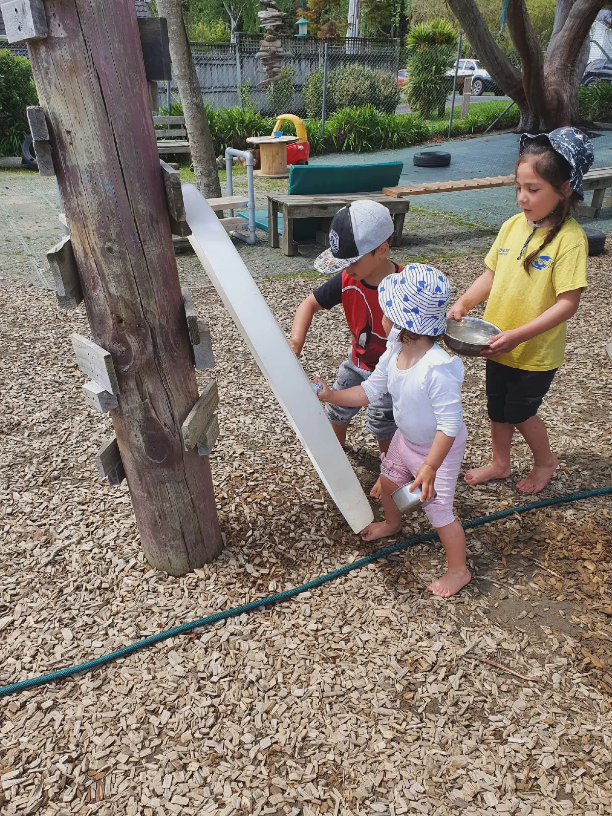 Children on the adventure playground